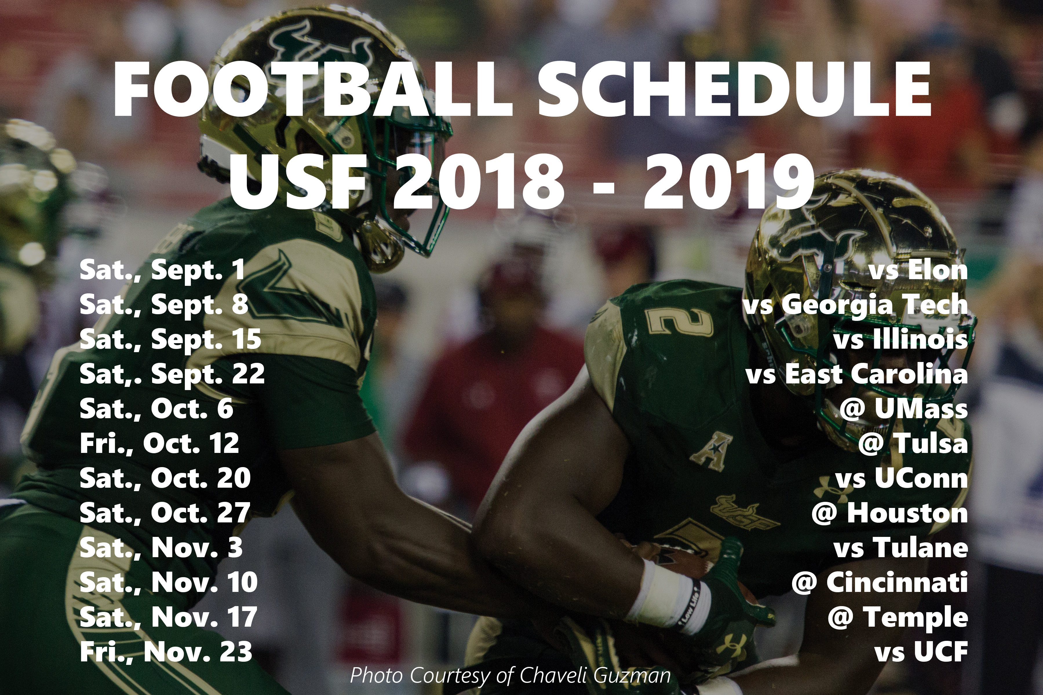 USF releases football schedule The Crow's Nest at USF St. Petersburg