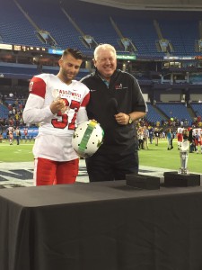USF kicker Marvin Kloss received the Offensive MVP award at the East-West Shrine Bowl.