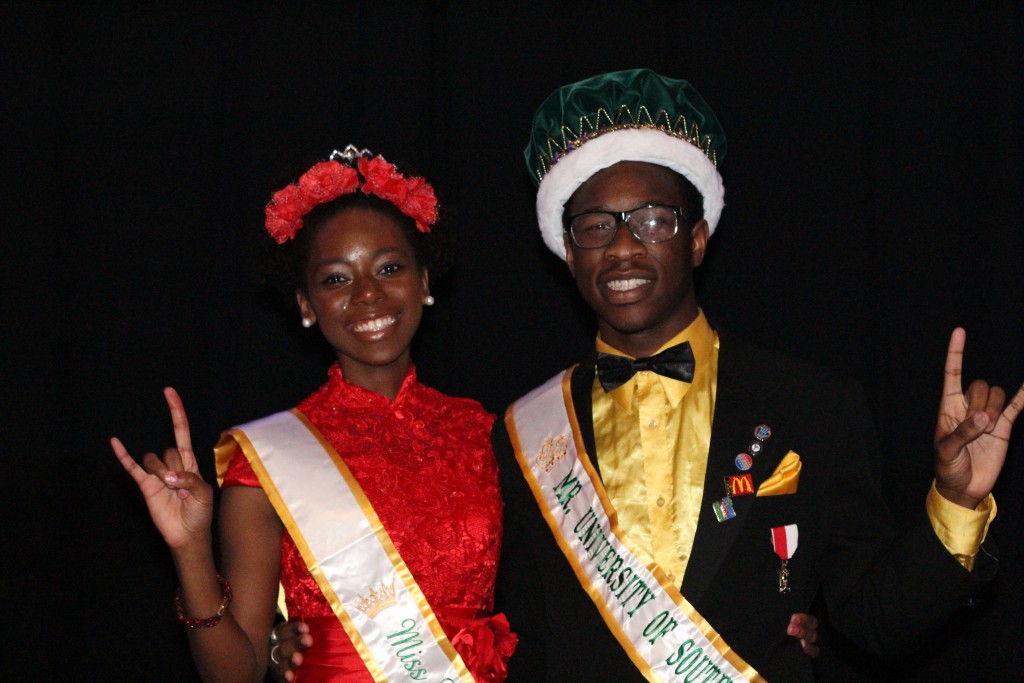 Iannah Johnson and Victor Sims were crowned at the Mr. and Miss USFSP pageant based on a lifestyle and fitness, talent, and formal wear with a final Q&A about their impact on USFSP.