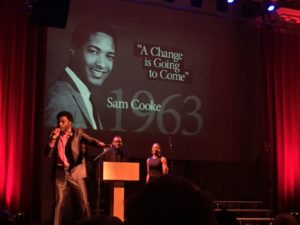 Samantha Putterman / Crow’s Nest Soul and R&B singer Alex Harris lit up the stage with his cover of Sam Cook’s 1963 single “A Change Is Gonna Come.”