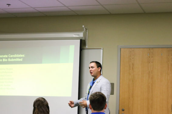 Checks & Balances: Former Student Government President Jozef Gherman explains what the Balanced Budget Act will mean for students at SG’s Town Hall meeting. If the amendment passes, it will take effect in the 2020-2021 fiscal year.