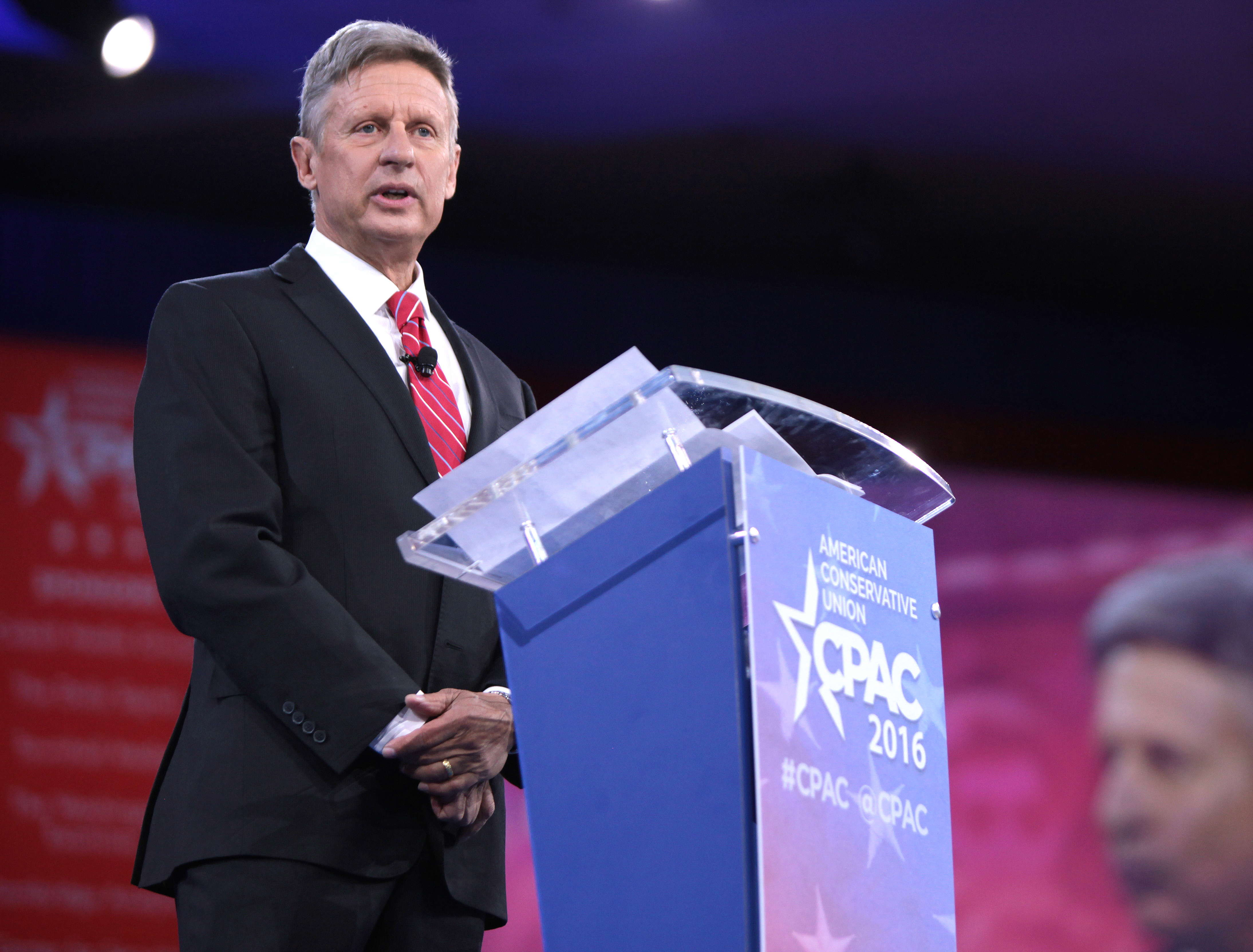 Going Gary: Gary Johnson speaking at the 2016 Conservative Political Action Conference in Washington, D.C. Johnson is a third-party Libertarian candidate. He’s the leading third-party candidate, with seven percent of the nation’s support according to the New York Times. © Photo Courtesy of Gage Skidmore