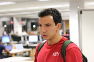 What A Surprise: Senior psychology major Juan Salazar claimed he wasn’t very shocked by the results of this election because he didn’t have any political conviction. (Jonah Hinebaugh | TCN)