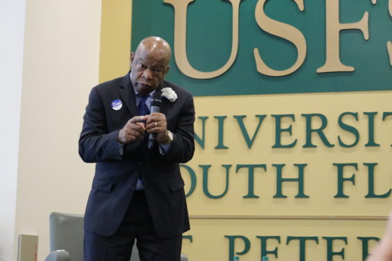 Go Vote: “I almost died on that bridge in Selma for the right to vote,” Congressman John Lewis told the audience in the USC Ballroom, Nov. 2. “It’s easy. So you just have to do it.” (Devin Rodriguez | TCN)