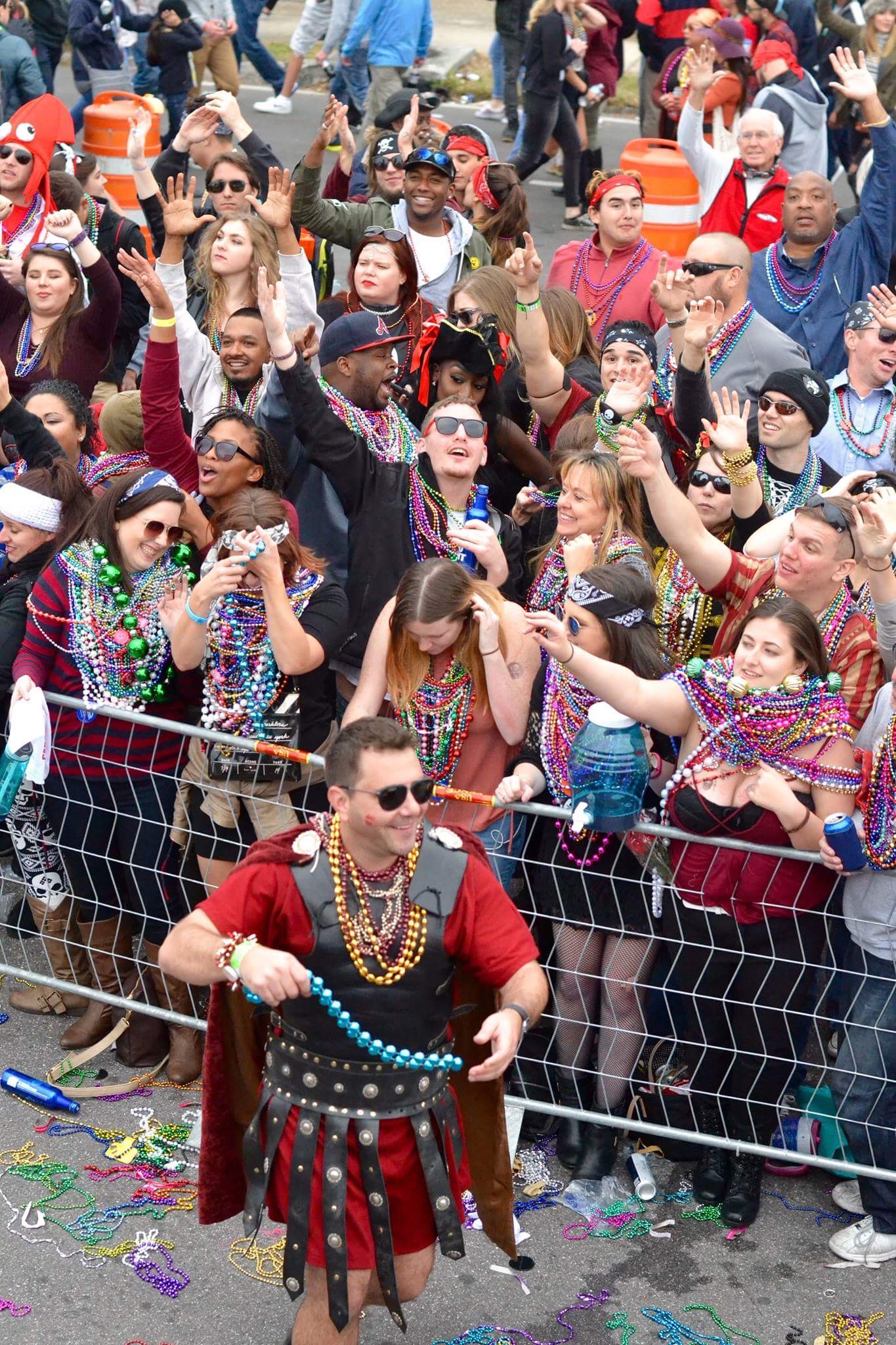 Pirate Party: Parade attendees enjoy themselves at Gasparilla on Saturday.