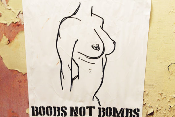 Boobs Not Bombs: Anna Bryson believes that society shouldn't put such an emphasis on the female body and that wearing a bra isn't mandatory. Courtesy of Wikimedia Commons