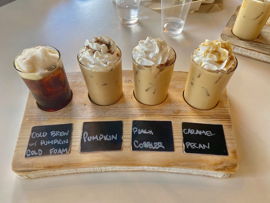 Fall into The Blend’s seasonalflavored coffee flights The Crow's Nest